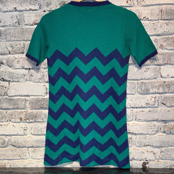 70s John Craig Chevron Mini Dress - Picture 5 of 5